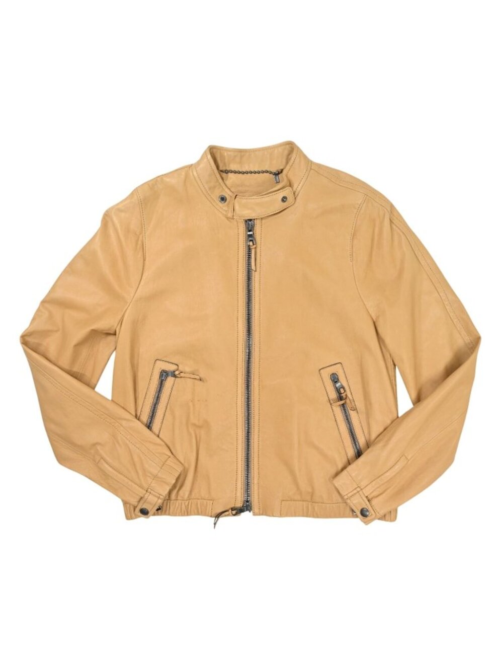 Coach Leather Racer Jacket 83786 in Camel